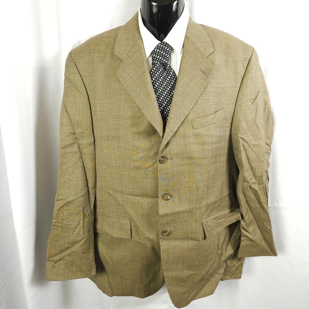 Chaps Ralph‎ Lauren Wool Cashmere Blazer Men's 42R Tan Single Vent